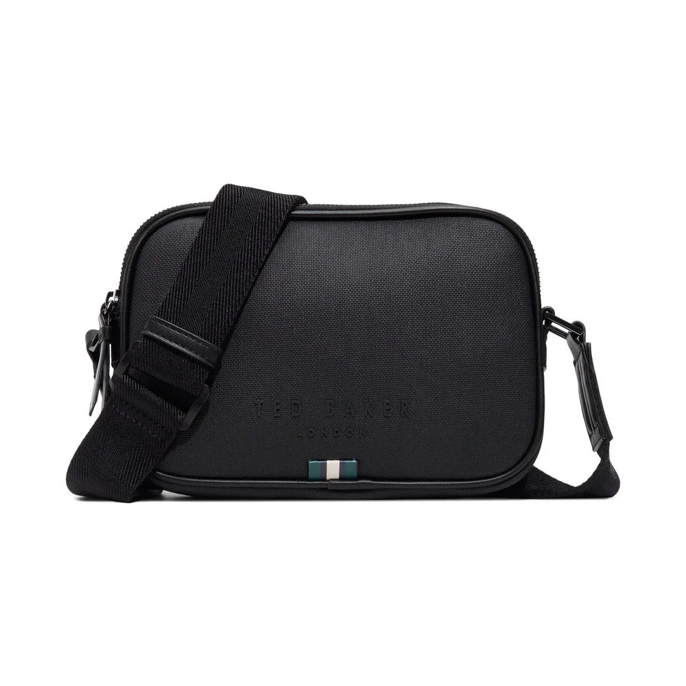 NEW Ted Baker Elgin Black Double Zip Crossbody Bag Travel Utility Minimalist